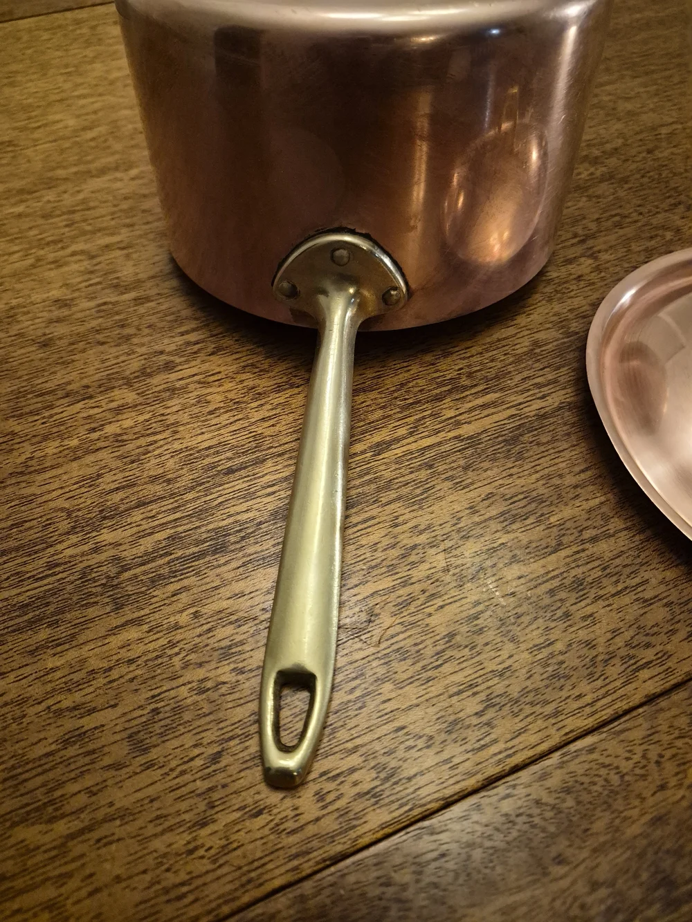 Vintage Paul Revere 2 Quart Copper Saucepan with Brass Handle - Premium Cookware
